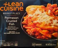 Mängden socker i Parmesan crusted fish with pasta in a fire-roasted tomato sauce topped with cheese, parmesan crusted fish