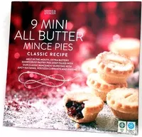 Mängden socker i 9 Mini All Butter Mince Pies