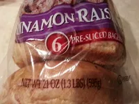 Mängden socker i Cinnamon raisin bagels