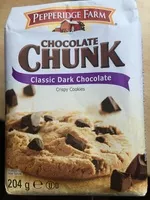 Mängden socker i Chocolate chunk classic dark chocolate crispy Cookies