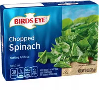Mängden socker i Chopped spinach