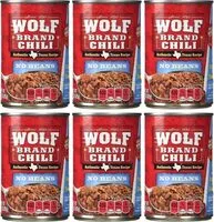 Mängden socker i Wolf brand no beans chili