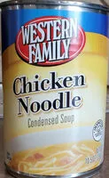 Mängden socker i Western family, chicken noodle condensed soup