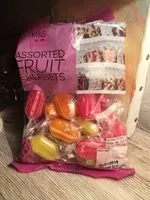 Mängden socker i Assorted fruit sherbets