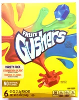 Mängden socker i Gushers Strawberry Splash and Tropical Fruit 6 Count