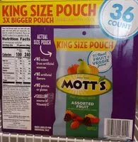 Mängden socker i Assorted fruit flavored snacks