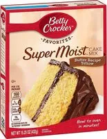 Mängden socker i Super moist cake mix butter recipe yellow box