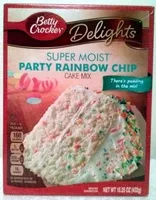 Mängden socker i Betty Crocker Super Moist Rainbow Chip Cake Mix