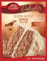Mängden socker i Super moist cake mix spice box