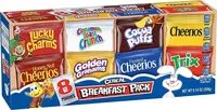 Mängden socker i Assorted breakfast cereal pouches
