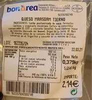 Mängden socker i Queso maasdam tierno
