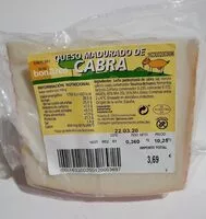 Mängden socker i Queso madurado de cabra