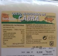 Mängden socker i Queso madurado de cabra