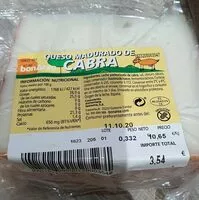 Mängden socker i Queso madurado de cabra