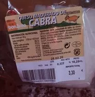 Mängden socker i Queso madurado de cabra