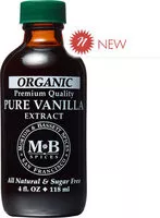 Mängden socker i Organic Pure Vanilla Extract