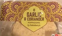 Mängden socker i Garli & Coriander Poppadoms