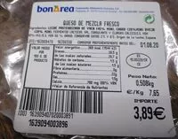 Mängden socker i Queso de mezcla fresco