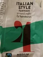 Mängden socker i Italian style Fairtrade ground coffee by Sainsbury’s Medium strong