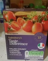 Mängden socker i Taste the difference Italian chunky chopped tomatoes