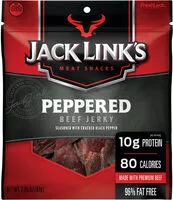 Mängden socker i Jack link's, peppered beef jerky seasoned with cracked black pepper