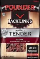 Mängden socker i Jack links extra tender original beef steak strips