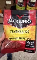 Mängden socker i Jack links teriyaki beef tender bites big bag