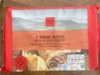 Mängden socker i steak slices with a puff pastry