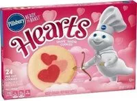 Mängden socker i Ready to bake! hearts shape sugar cookies
