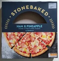 Mängden socker i Stonebaked ham and pineapple hand stretched pizza