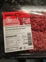 Mängden socker i Carne picada de vacuno y cerdo