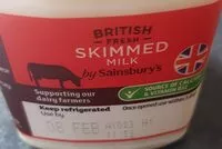 Mängden socker i British fresh skimmed milk