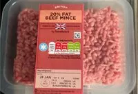 Mängden socker i 20% fat beef mince