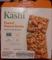 Mängden socker i Kashi chewy bars chewy peanut butter gran 7.4oz