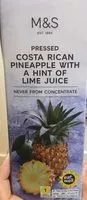 Mängden socker i Pressed Costa Rican Pineapple with a Hint of Lime Juice