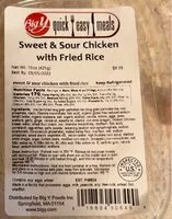 Mängden socker i Big Y sweet-and-sour chicken with fried rice