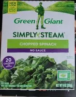 Mängden socker i Steamers chopped frozen spinach