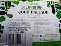 Mängden socker i Coco rallado