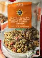 Mängden socker i Fruity Ras el hanout, Bulgur wheat, cracked freekeh & chickpea grain mix