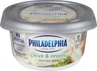Mängden socker i Regular chive & onion cream cheese tub