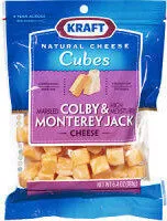 Mängden socker i Marbled colby & monterey jack cheese cubes