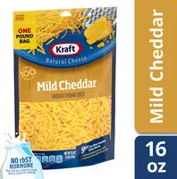 Mängden socker i Shredded mild cheddar cheese