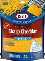 Mängden socker i Sharp cheddar shredded cheese made with milk