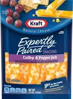Mängden socker i Kraft expertly paired colby pepper jack snacking cheese sticks