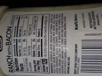 Mängden socker i Ranch with bacon dressing