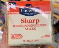 Mängden socker i Dairy farms sharp pasteurized prepared cheese product slices