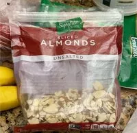 Mängden socker i Unsalted sliced almonds