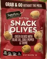 Mängden socker i Select pitted snack green olives with olive oil