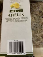 Mängden socker i Medium shells, enriched macaroni product