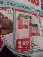 Mängden socker i Albertson ground turkey